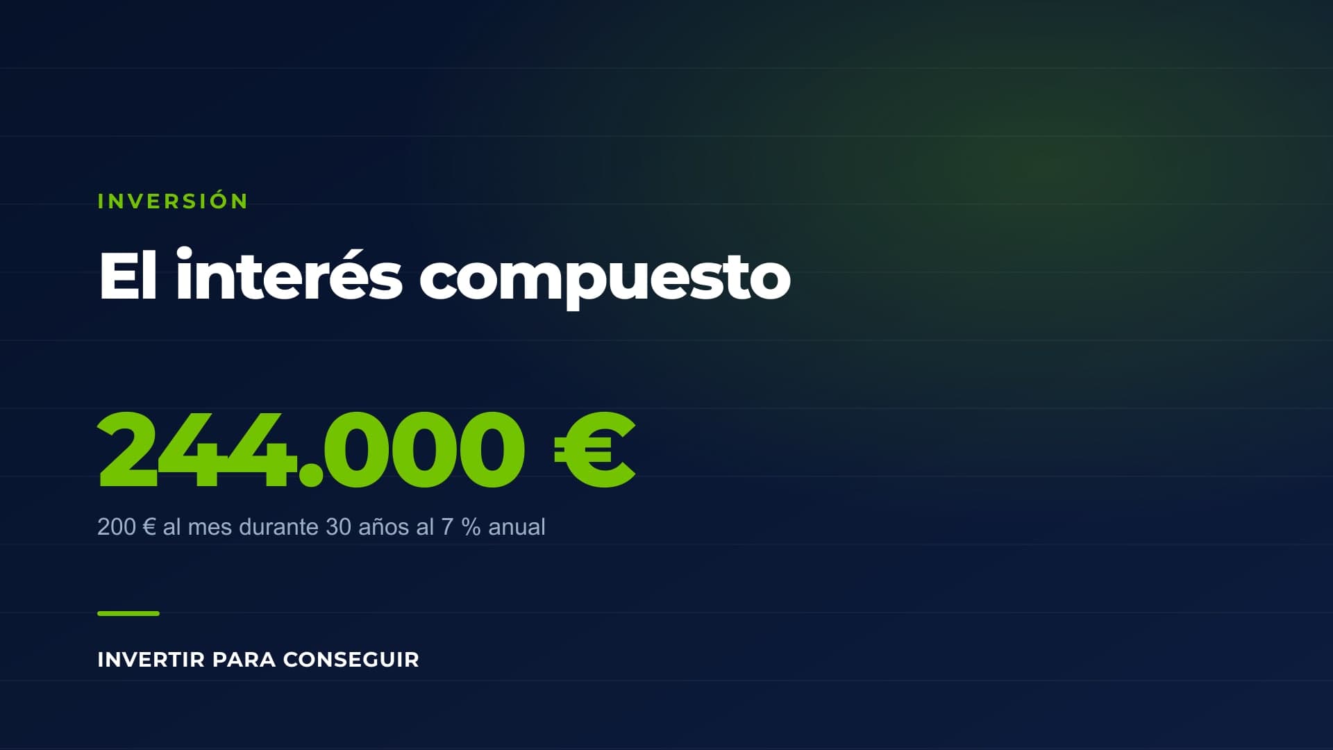 Gráfico: 200 € al mes durante 30 años se convierten en 244.000 €